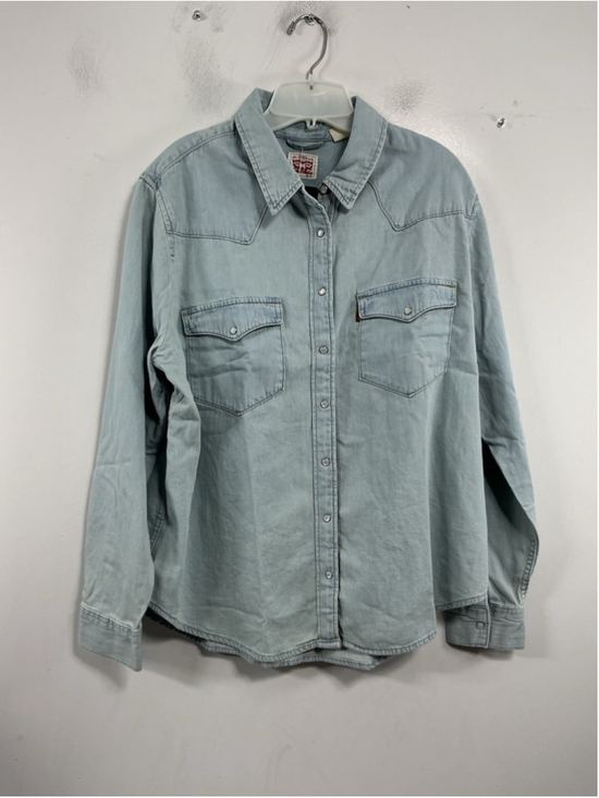 Levi's Tops - Womans NWT Levi Strauss Standard Fit Snap Front Jean Shirt XXL Light Blue